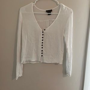 Sans Souci white rayon crop top